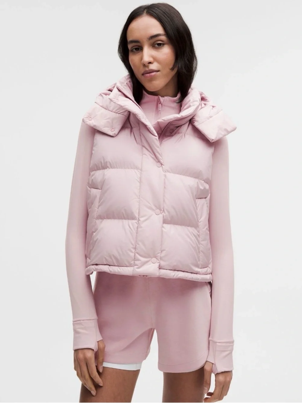 NWT Lululemon Wunder Puff 600-Down-Fill Cropped Vest Porcelain Pink